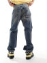 Weekday Space relaxed fit straight leg jeans in steel blue wash