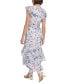 Фото #2 товара Women's Floral-Print Flutter-Sleeve Midi Dress