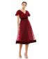 ფოტო #1 პროდუქტის Women's Embellished Butterfly Sleeve Velvet Hem Midi Dress