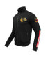 Men's Black Chicago Blackhawks Classic Chenille Full-Zip Track Jacket