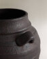 Black ceramic vase