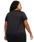 ფოტო #2 პროდუქტის Plus Size Active Dri-FIT Women's Short-Sleeve Logo T-Shirt