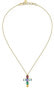 Modern gold-plated necklace with a cross Colori SAVY02