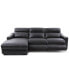 Фото #7 товара Gabrine 3-Pc. Leather Sectional with 2 Power Headrests & Chaise, Created for Macy's