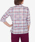 Classic Plaid Cuffed Sleeve Button Down Top