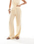 Mango pastel stripe straight leg trousers co-ord in yellow