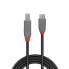 Lindy 0.5m USB 3.2 Type C to B Cable - Anthra Line - 0.5 m - USB C - USB B - USB 3.2 Gen 1 (3.1 Gen 1) - 500 Mbit/s - Black