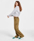 ფოტო #6 პროდუქტის Juniors' High-Rise Washed Cargo Pants