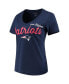 Фото #2 товара Women's Navy New England Patriots Post Season V-Neck T-shirt