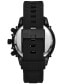 ფოტო #3 პროდუქტის Men's Griffed Chronograph Black Silicone Watch 48mm Gift Set