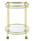 Фото #4 товара Chrissy 31" 2-Tier Round Glass Serving Cart