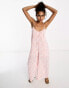 Фото #8 товара Glamorous lace back strappy smock jumpsuit in pink floral