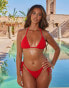 Фото #1 товара Moda Minx X Sophie Piper scrunch triangle bikini top in red