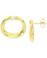 ფოტო #1 პროდუქტის Cubic Zirconia Open Oval Stud Earrings in 14k Gold-Plated Sterling Silver