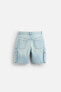 Denim cargo bermuda shorts