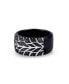 ფოტო #3 პროდუქტის Racer Swag Design Tire Tread Rhodium Plated Sterling Silver Black Diamond Ring