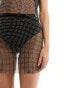 Фото #3 товара ASOS DESIGN fishnet hotfix mini skirt in black co-ord