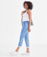 Фото #3 товара Petite Mid-Rise Pull-On Straight-Leg Jeans, Created for Macy's