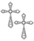 ფოტო #1 პროდუქტის Diamond Cross Stud Earrings (1/10 ct. t.w.) in Sterling Silver