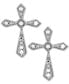 Diamond Cross Stud Earrings (1/10 ct. t.w.) in Sterling Silver