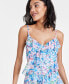 Фото #4 товара Women's Printed Sleeveless Ruffled Maxi Dress, Created for Macy's