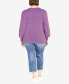 Фото #3 товара Plus Size Nicky Pom Pom Balloon Sleeve Sweater