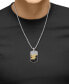 ფოტო #2 პროდუქტის EFFY® Men's Black Spinel Eagle Dog Tag 22" Pendant Necklace (1-5/8 ct. t.w.) in Sterling Silver & Gold-Plate
