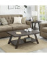 Contemporary 3-Piece Wood Shelf Coffee Table Set in Weathered Espresso