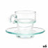 Фото #1 товара Чашка с тарелкой Прозрачный Cтекло 90 ml (6 штук)