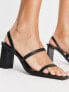 Фото #5 товара Mango block heeled 3 strap sandal in black