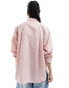 Фото #3 товара ASOS DESIGN oversized shirt in pink stripe