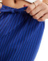 Фото #6 товара NA-KD mid waist trouser in navy stripe