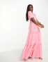 Anaya Bridesmaid tie back maxi dress in candy pink US 6 - фото #4