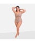 Фото #1 товара Plus Size Amara Drawstring Cut Out Swimsuit - Taupe