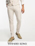 Фото #1 товара ASOS DESIGN skinny linen mix suit trouser in stone