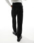 ASOS DESIGN wide tuxedo suit trouser in black and silver Черно-серебристый, W32 L32 - фото #5