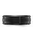 ფოტო #3 პროდუქტის Stainless Steel Brushed Black IP-plated with CZ Band Ring