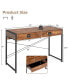 Фото #2 товара 2-Drawer Home Office Desk with Steel Frame