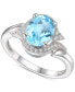 Фото #1 товара Кольцо Macy's Blue Topaz & Diamond White Gold.