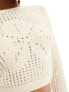 Mango crochet jumper with flower detail in beige