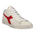 Diadora Game L Waxed Row Cut Lace Up Mens Off White, Red Sneakers Casual Shoes