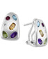 ფოტო #1 პროდუქტის EFFY® Multi-Gemstone (2 ct. t.w.) & Diamond (1/20 ct. t.w.) Hoop Earrings in Sterling Silver