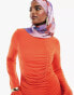 Daska ruched detail maxi dress in satsuma