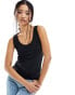 Object second skin slinky vest top in black