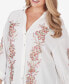 Фото #5 товара Plus Size Solid Embroidered Crepe Top