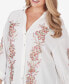 ფოტო #5 პროდუქტის Plus Size Solid Embroidered Crepe Top