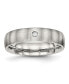 Фото #1 товара Stainless Steel Brushed with CZ Half Round 5.5mm Band Ring