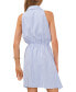 Women's Striped Sleeveless Mini Wrap Dress