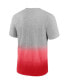 ფოტო #4 პროდუქტის Men's Heathered Gray and Red Wisconsin Badgers Team Ombre T-shirt