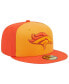 Фото #4 товара Men's Orange Denver Broncos Tri-Tone 59FIFTY Fitted Hat